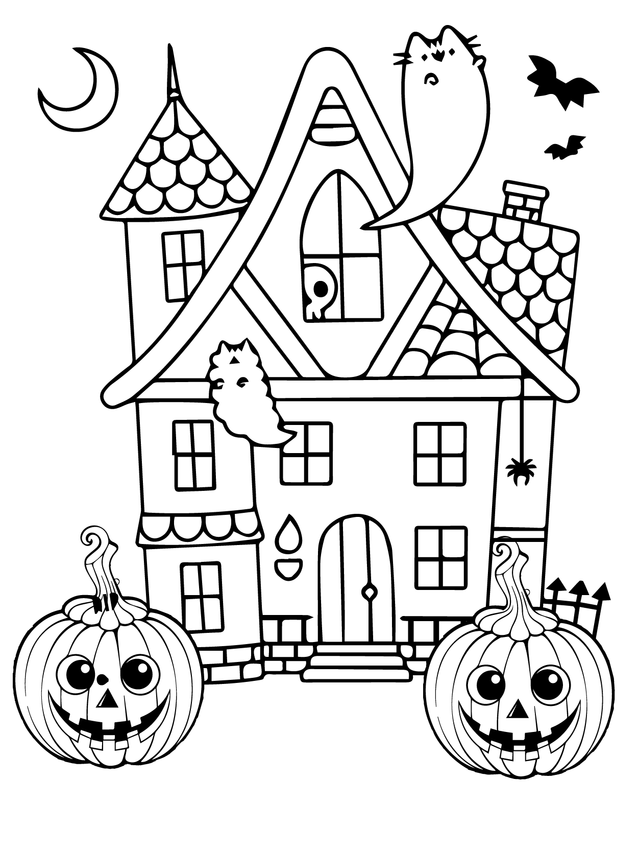 Casa Embrujada de Día de las Brujas con Calabaza