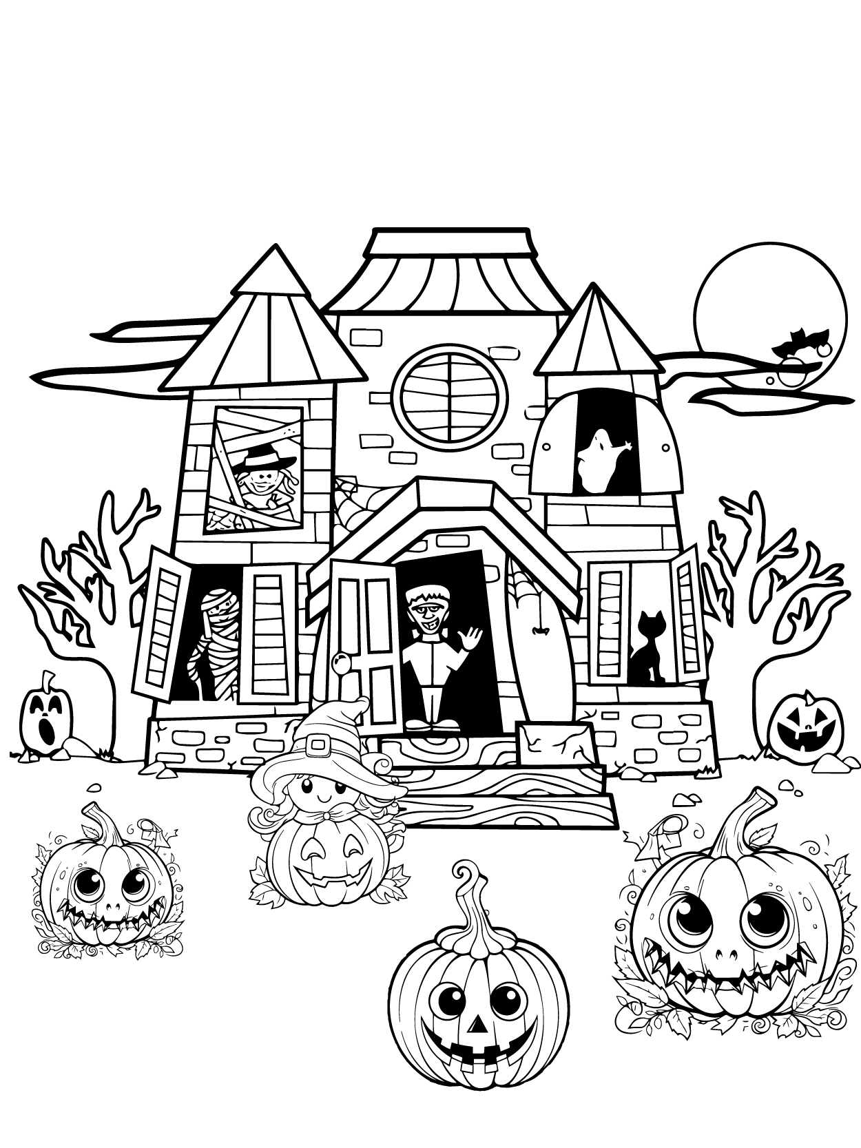 Casa de Día de las Brujas Aterradora