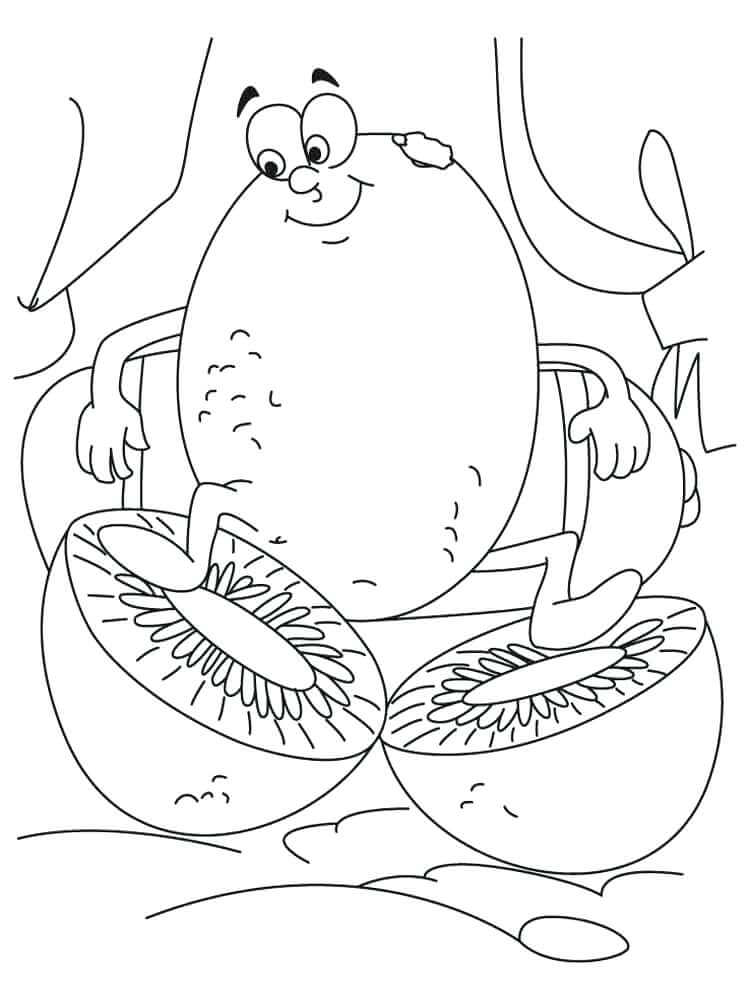 Kiwi de Dibujos Animados Sonriente