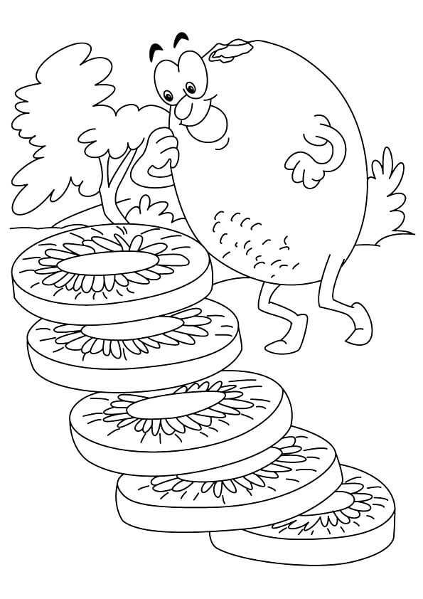 Kiwi divertido y Rodajas de Kiwi