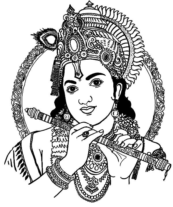 Krishna Tocando la Flauta