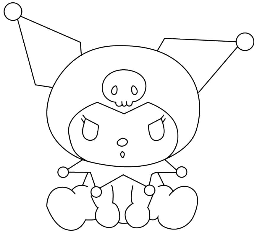 Kuromi-sentado Página Para Colorear