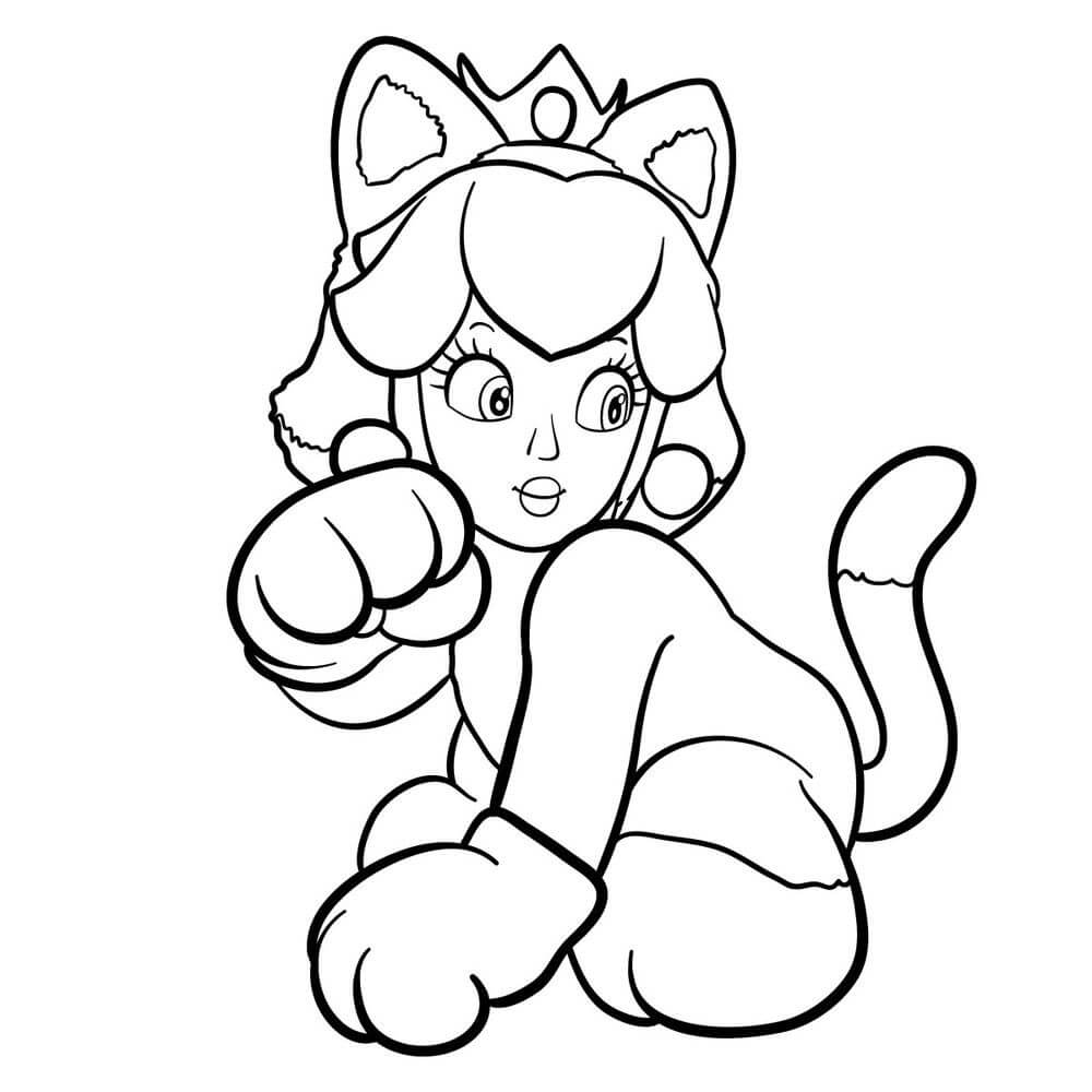 La princesa Peach con Traje de Gato