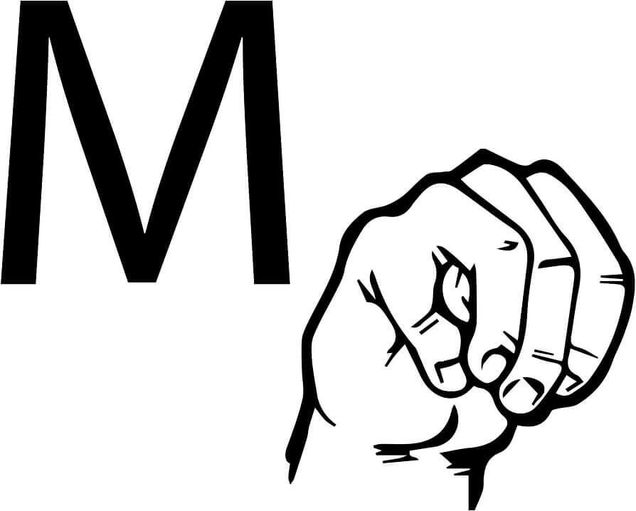 Letra M Mano
