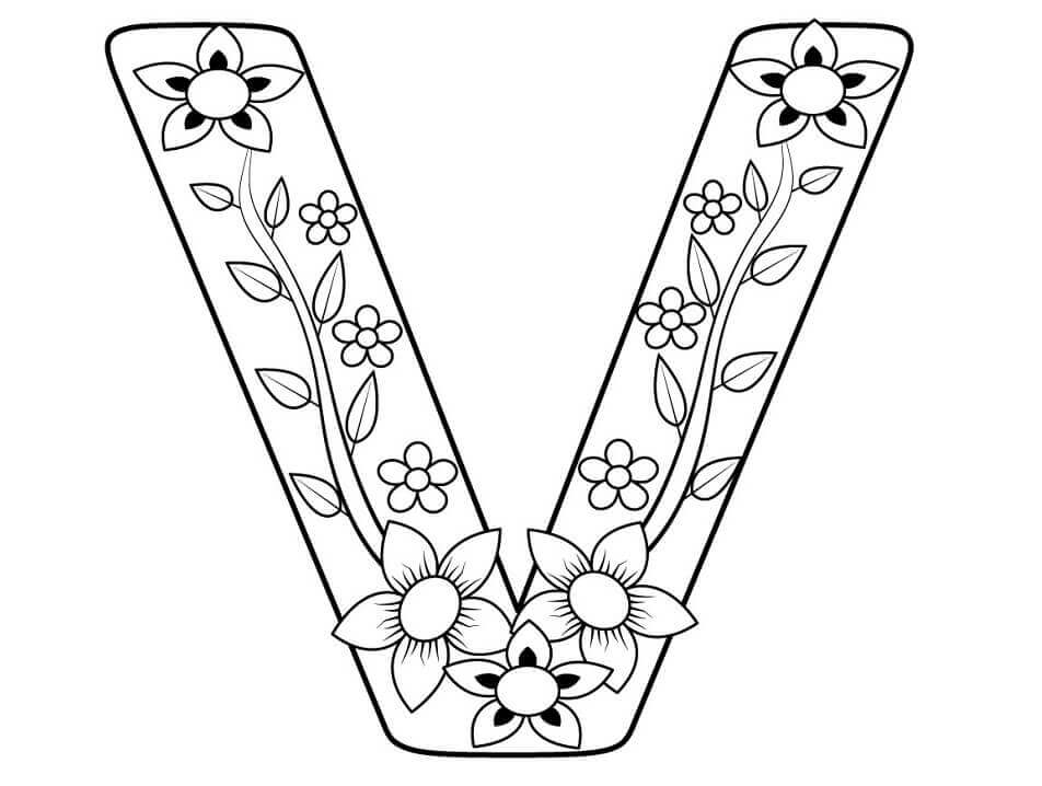 Letra V Girasol