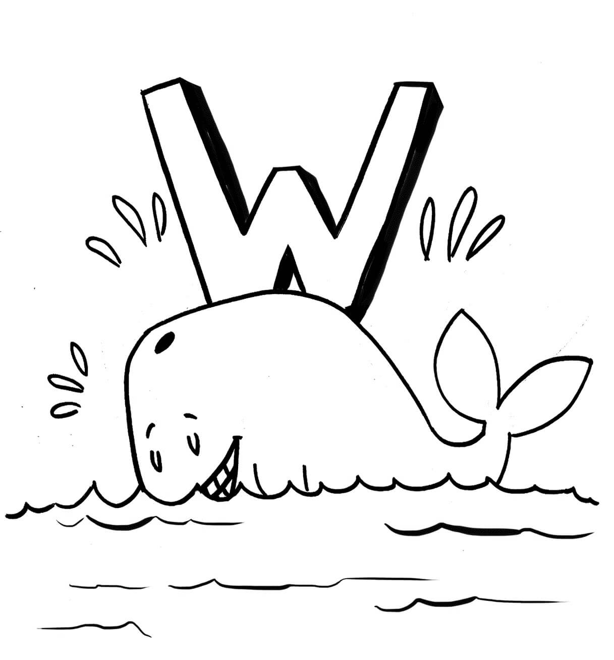 Letra W y Ballena
