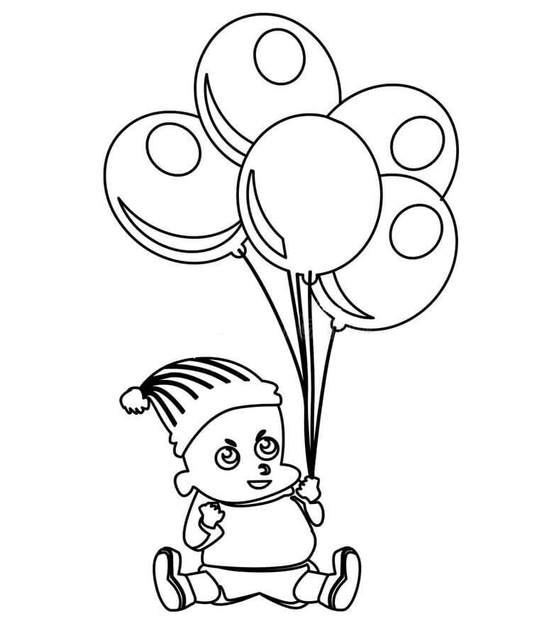 Lindo Bebé con Globos