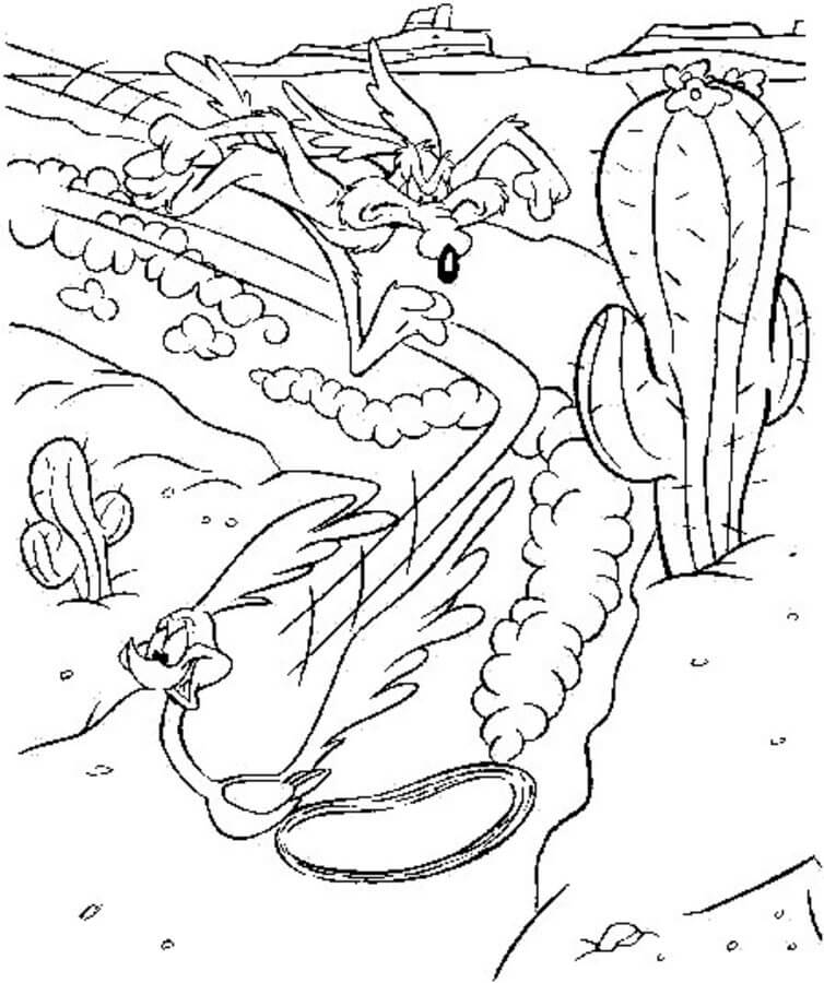 Lobo Básico Persiguiendo a Road Runner
