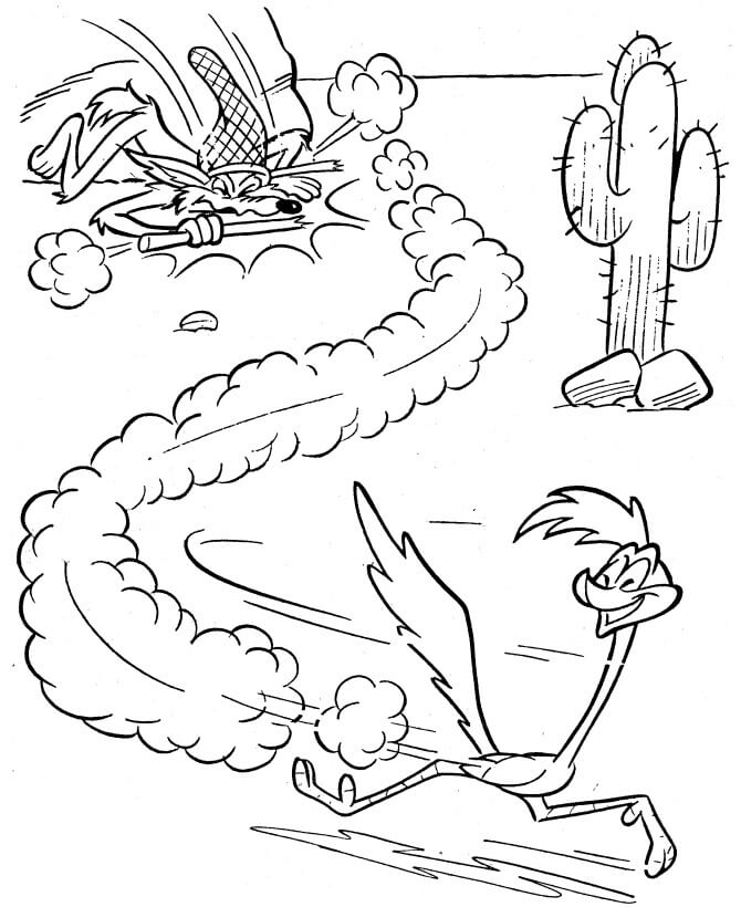 Lobo Persiguiendo Road Runner