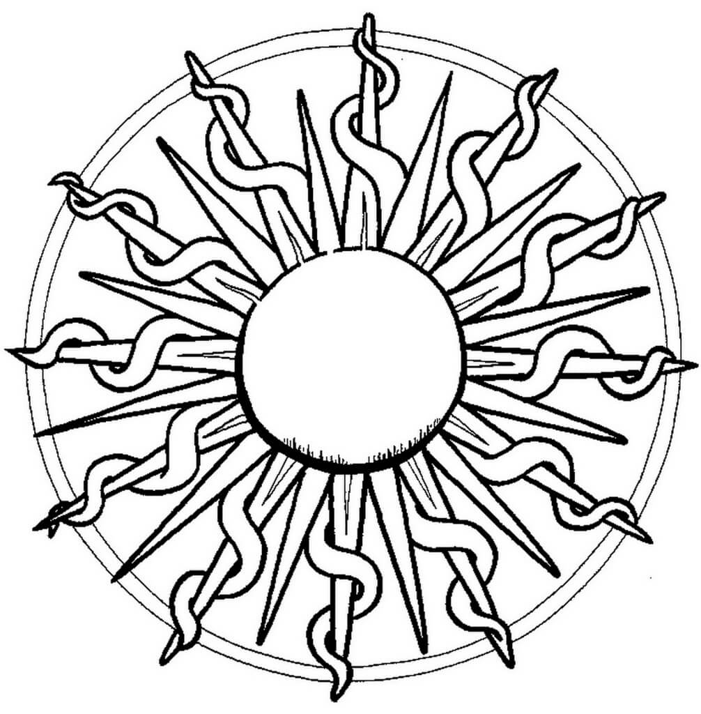 Los Mandalas Del sol en Círculo