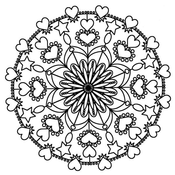 Mandala Básica de Corazón en Círculo