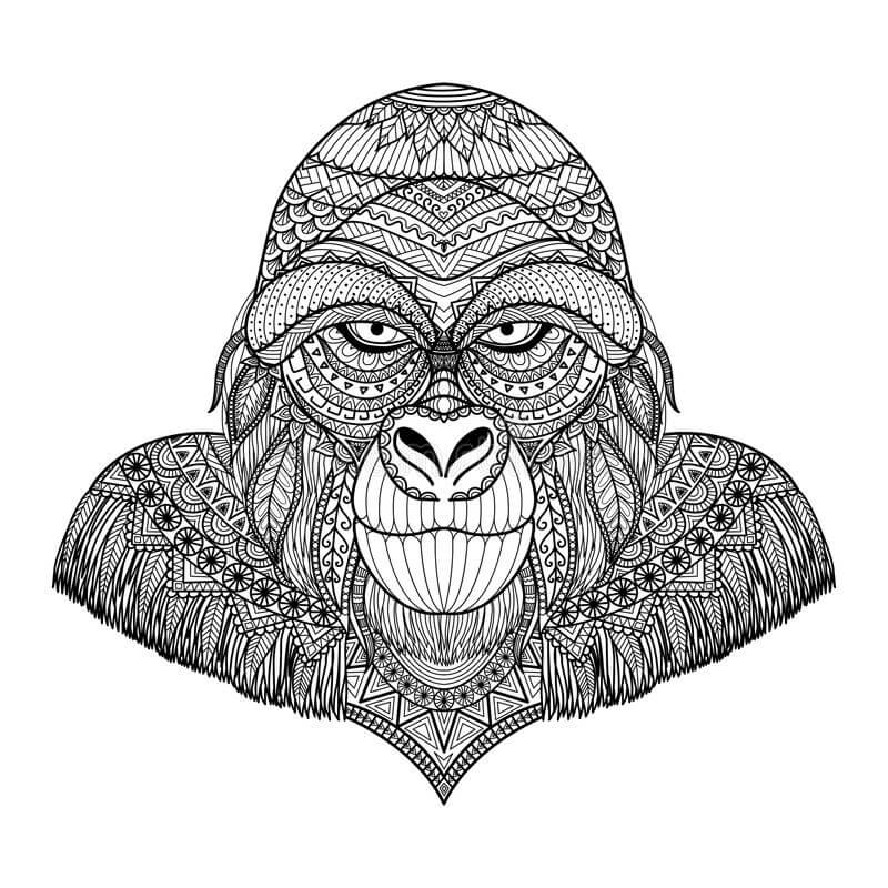 Mandala Cara Gorila