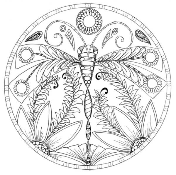 Mandala Floral Libélula