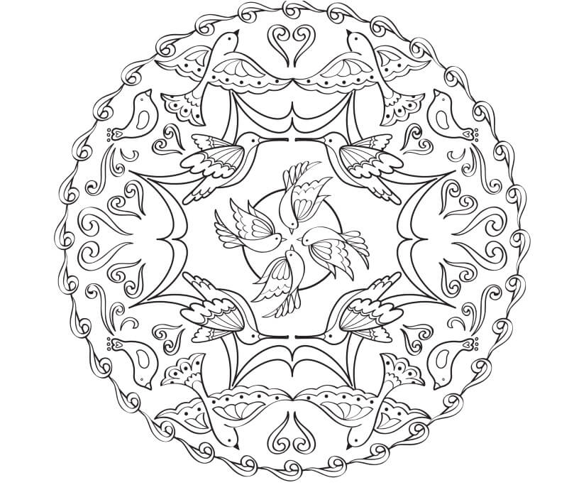 Mandala Sobre Pájaro