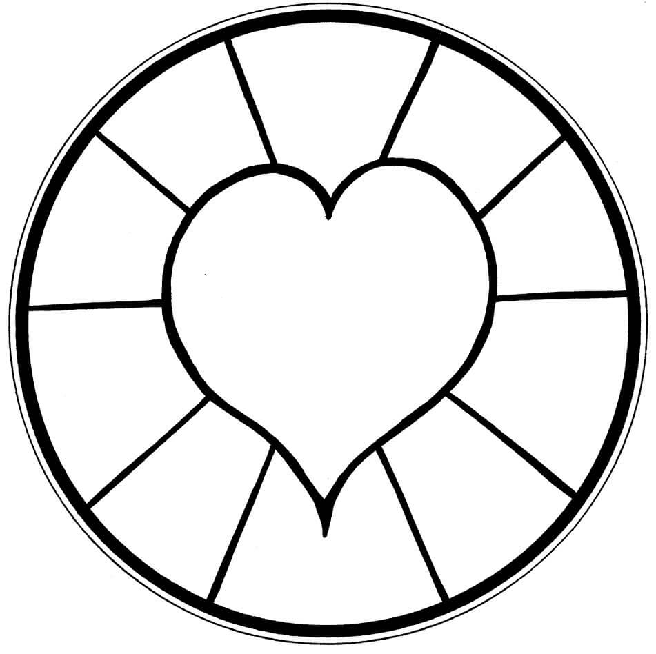 Mandala de Corazón Normal en Círculo