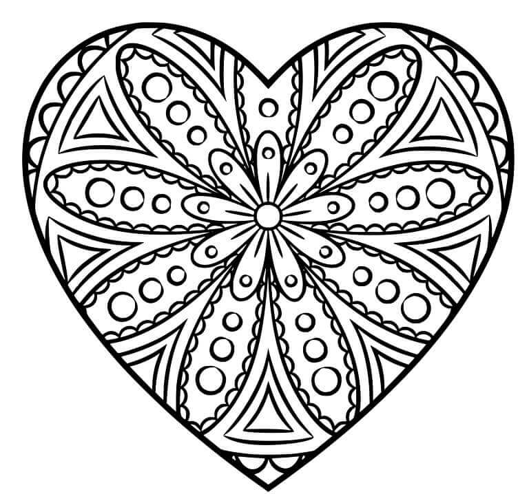 Mandala de Corazón Simple