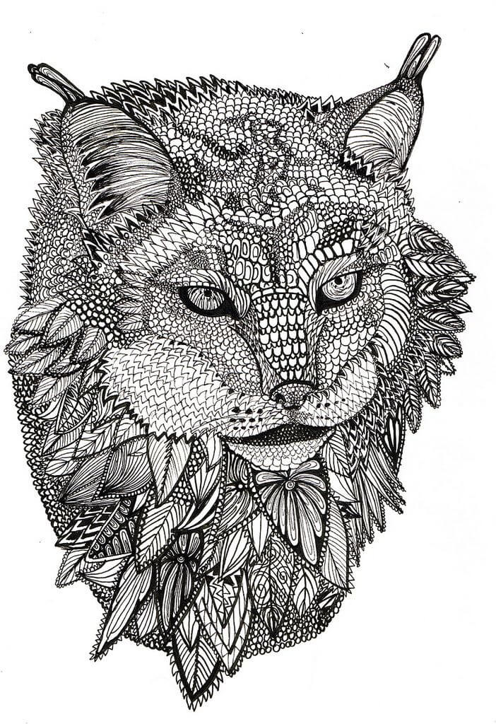 Mandala de Lince de Cabeza