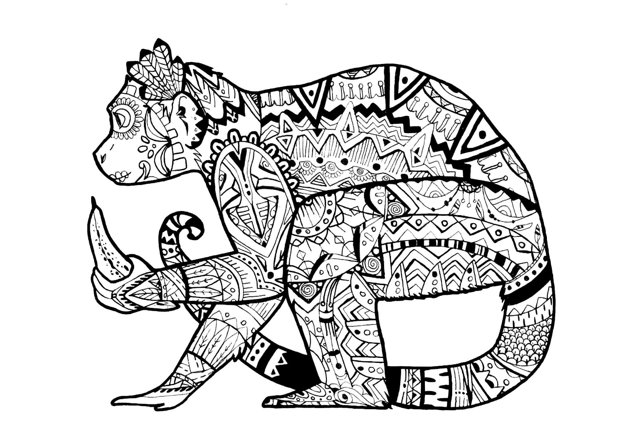 Mandala mono Sosteniendo Plátano