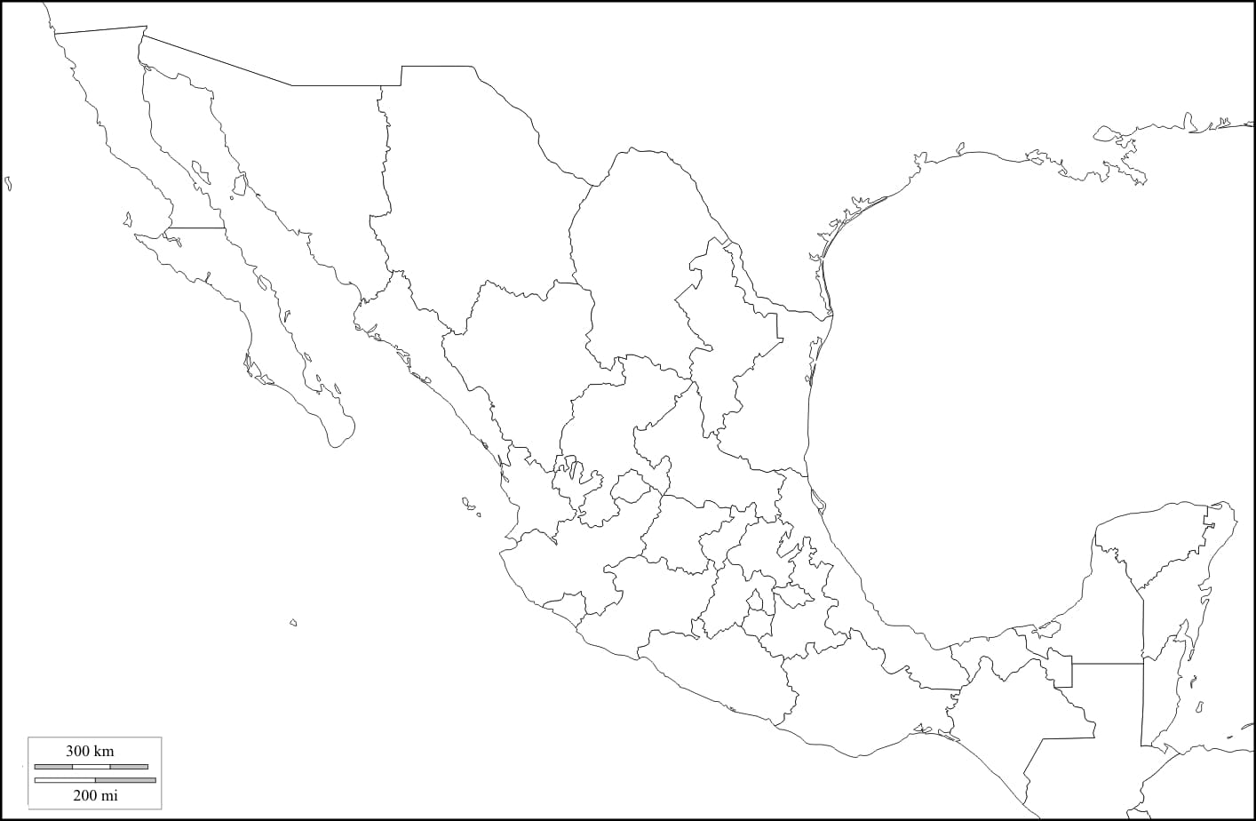 Mapa Imprimible de Mexico