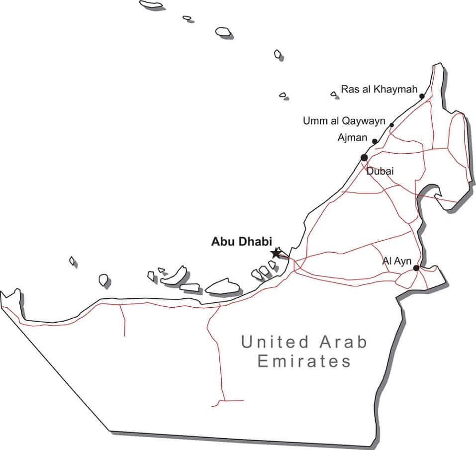 Mapa de Emiratos Árabes Unidos