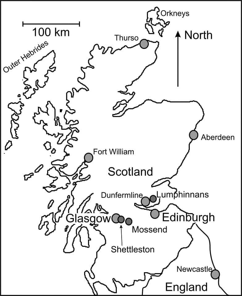 Mapa de Escocia
