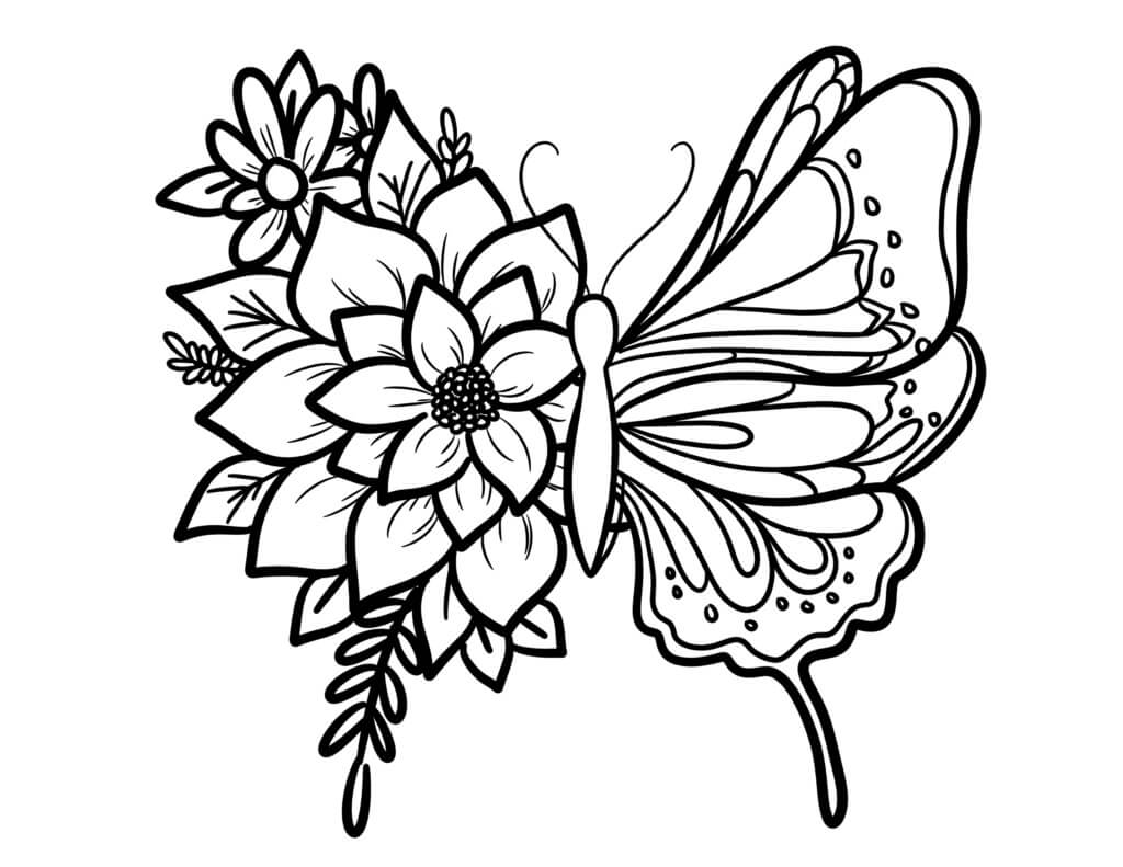 Mariposa con Flor