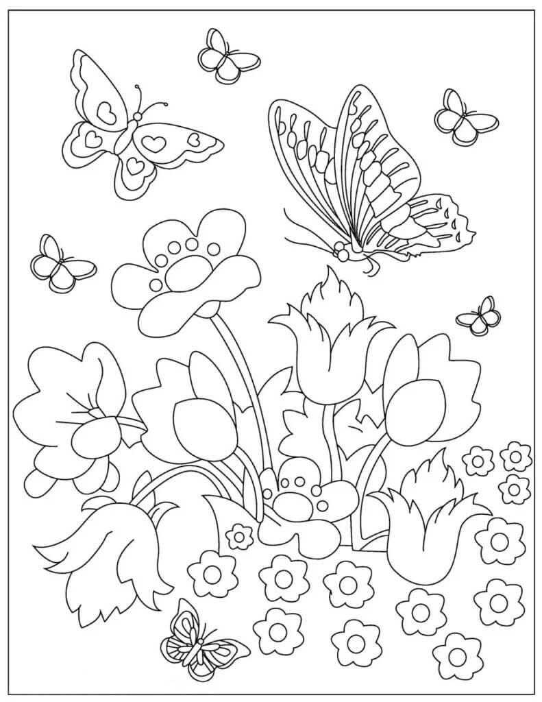 Mariposas y Flores