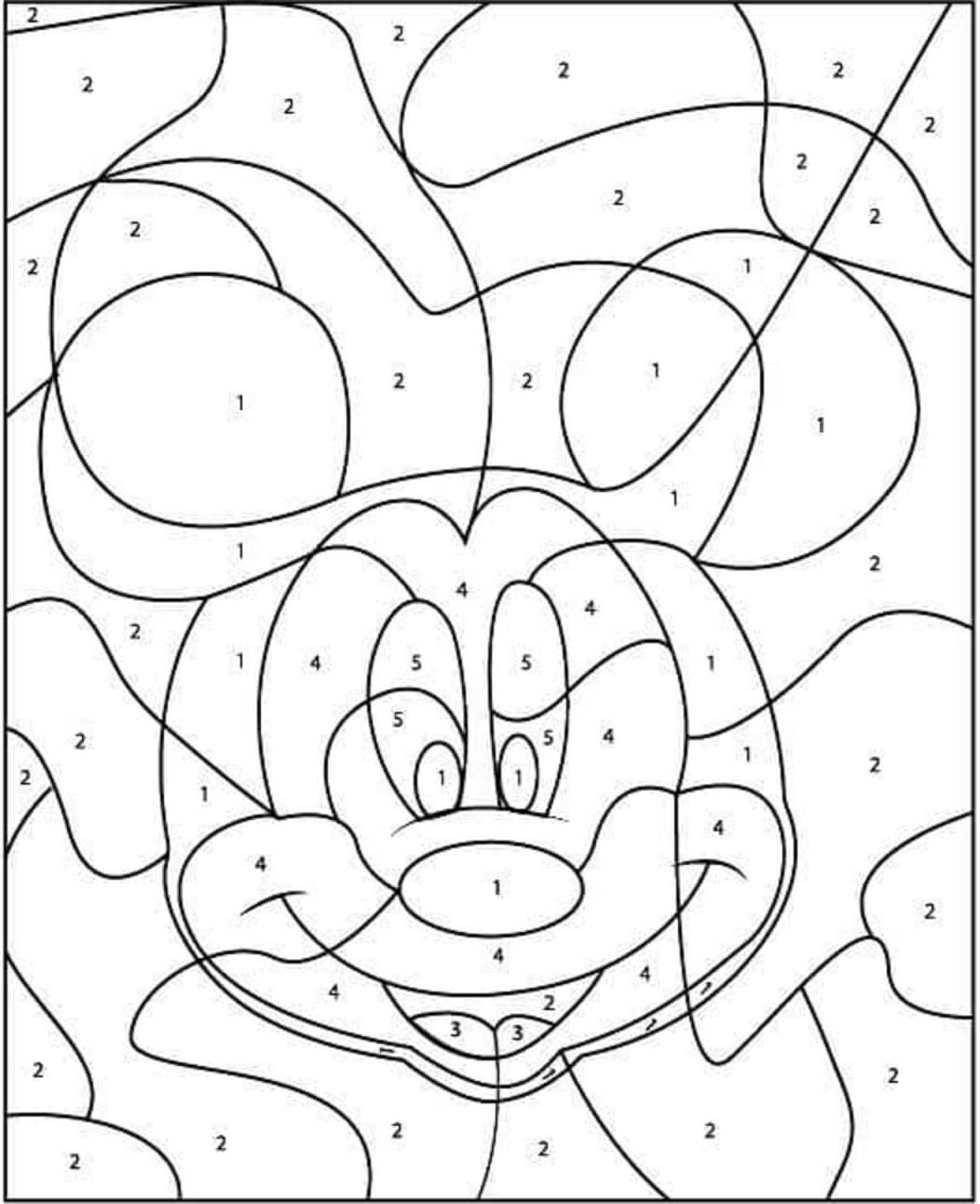Mickey Mouse Colorear por Número