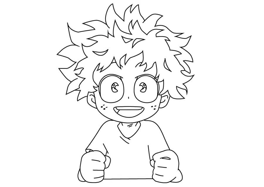 Midoriya Sonriendo