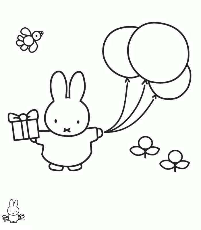 Miffy con Regalo y Globos