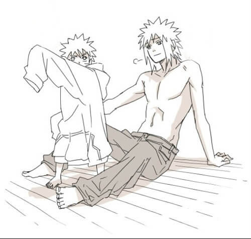 Minato y Naruto Felices