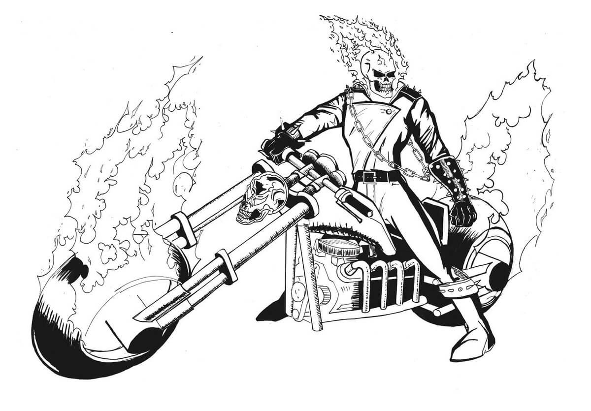 Motocicleta de Ghost Rider Montando