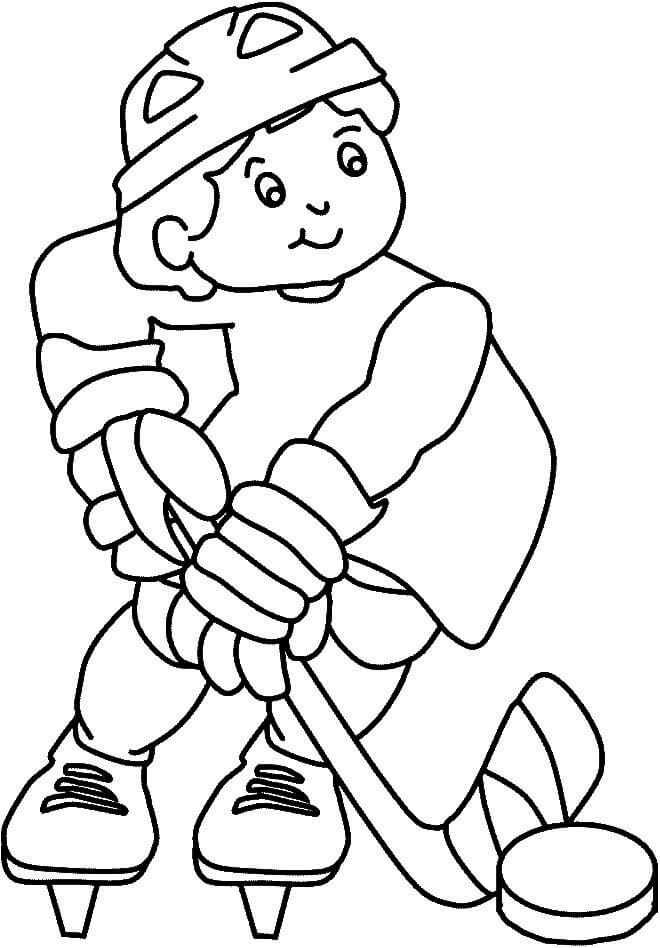 Muchacho Sonriente Jugando al Hockey
