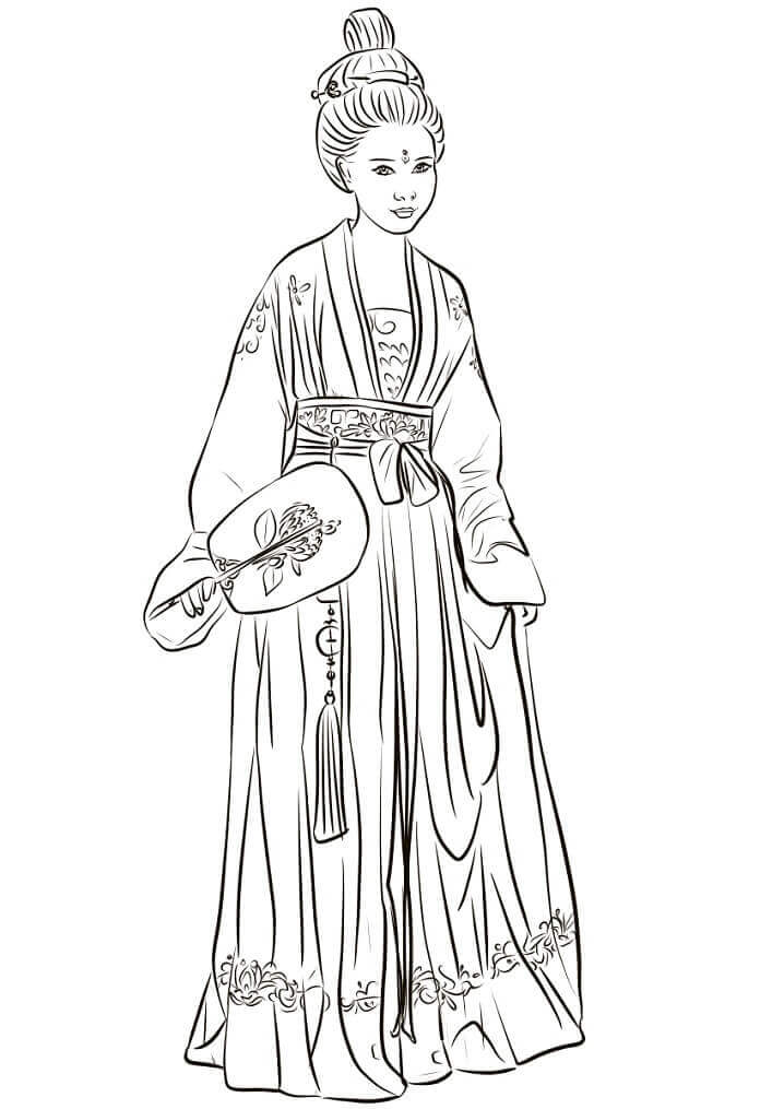 Mujer China, Llevando, Hanfu