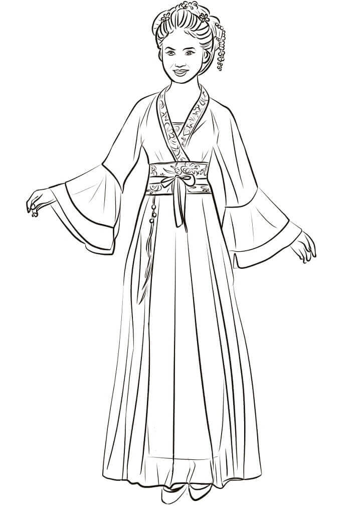 Mujer China en Hanfu Tradicional