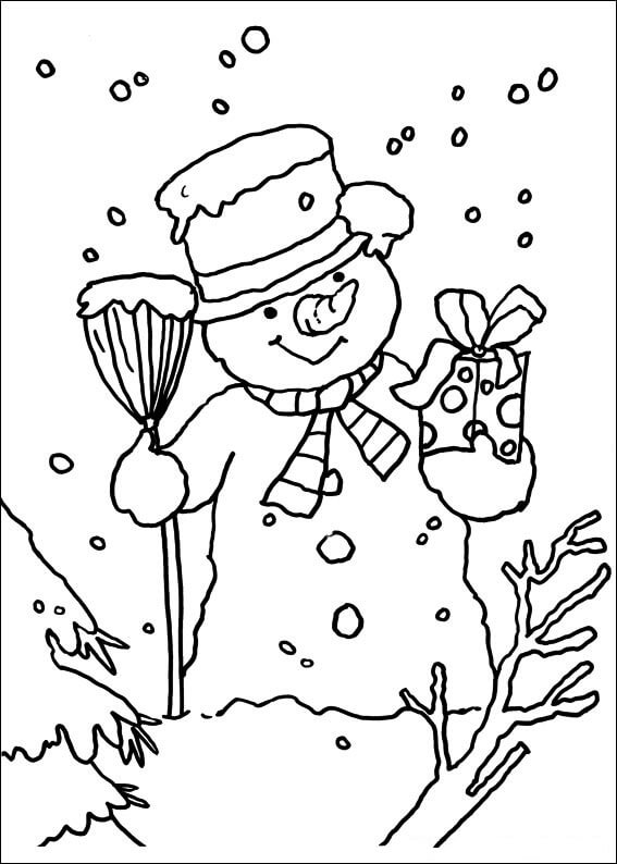 Muñeco de Nieve con Regalo
