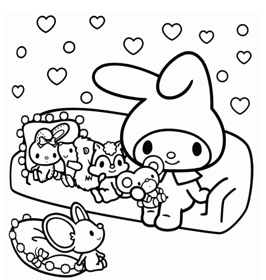 My Melody y juguetes Página para colorear