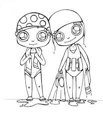 Nadador niño y Niña