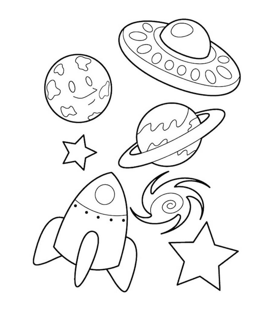 Nave espacial Simples y planetas