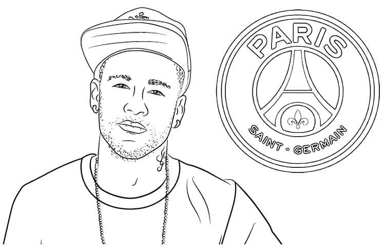 Neymar Playing Y El Logo Del Equipo Francés