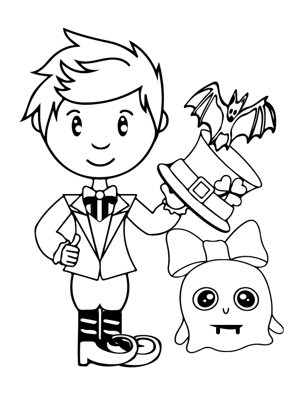 Niño Mago Halloween Preescolar