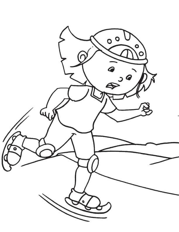 Niña Asustada Juego Patinaje Sobre Hielo