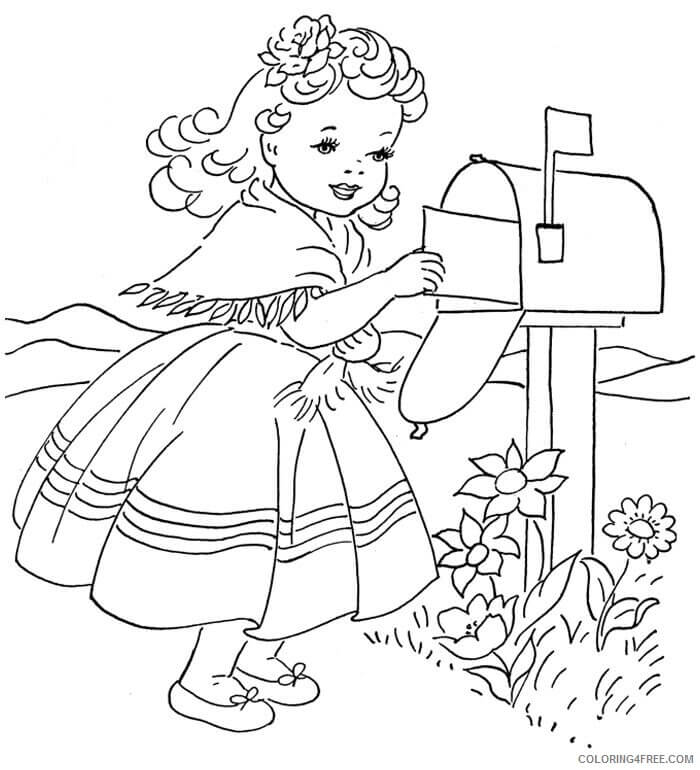 Niña Enviando una Carta