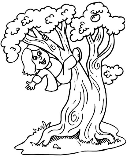 Niña Escalada de árboles
