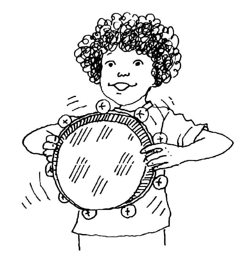 Niña, Juego, Pandereta