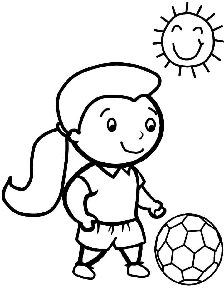 Niña Jugar al Fútbol