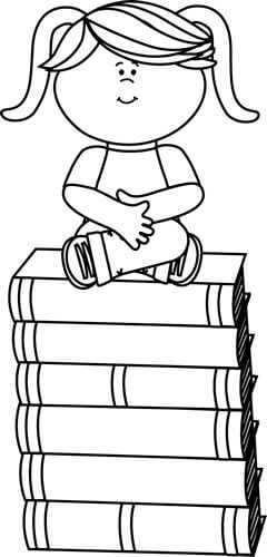 Niña Sentada Sobre Libros