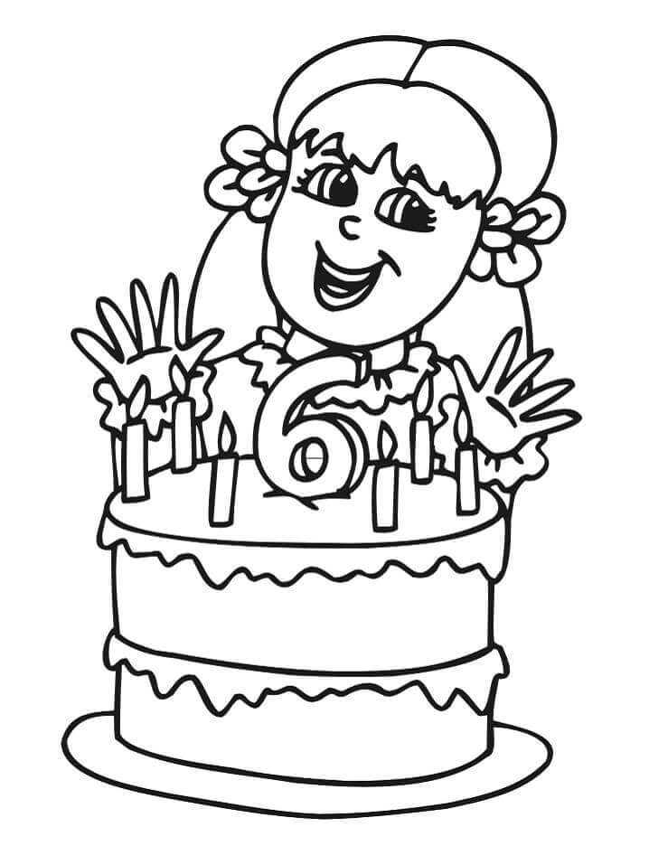 Niña con Pastel de Cumpleaños