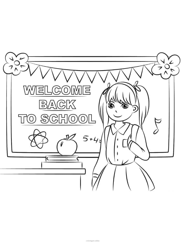 Niña de Bienvenida de Regreso a la Escuela
