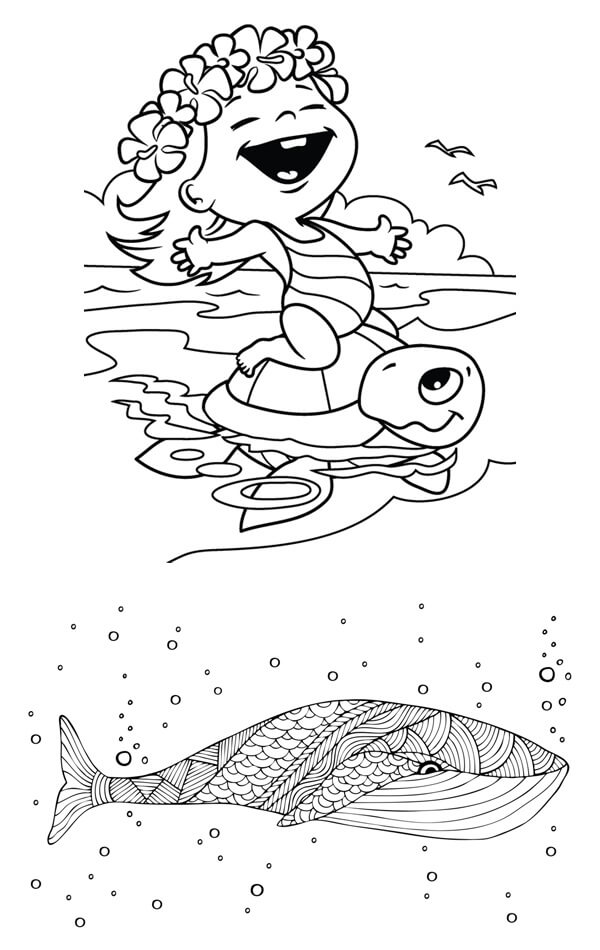 Niña en Tortuga en Sello